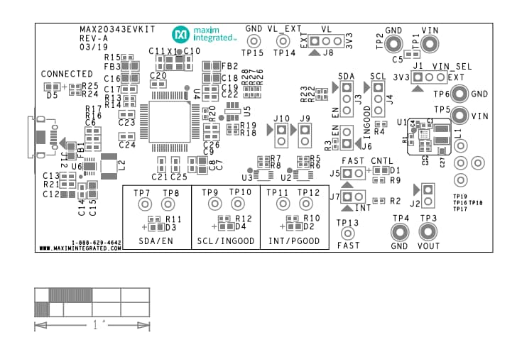 Location Circuit - Analog Devices / Maxim Integrated MAX20343EVKIT Evaluation Kit